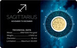Monnaie SAGITTARIUS Zodiac Signs 1/1000 Oz Medaille Or