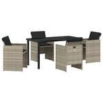 vidaXL Ensemble de salle à manger pour jardin Pliant 5 Pièces Gris clair