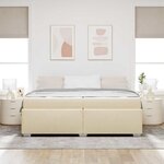 vidaXL Cadre de lit Crème 200 x 200 cm tissu