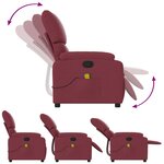 vidaXL Fauteuil de massage inclinable Rouge bordeaux Tissu