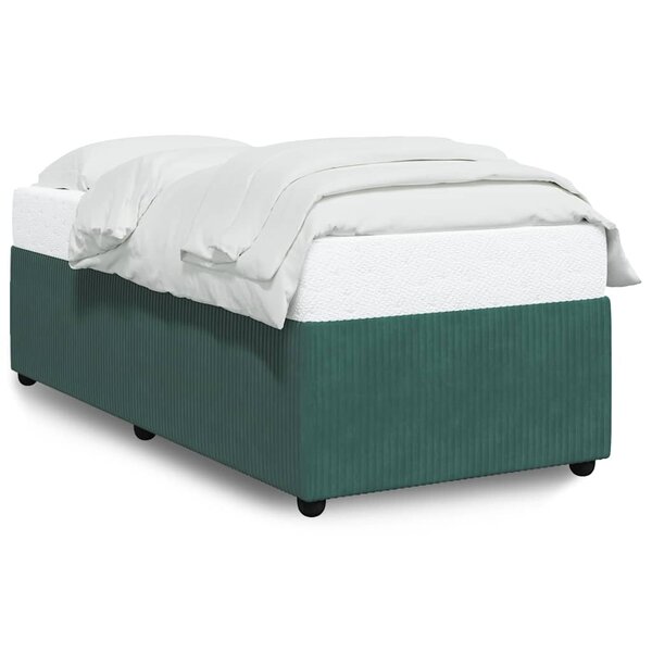 vidaXL Cadre de lit sans matelas vert foncé 90x200 cm velours