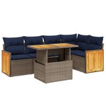 vidaXL Salon de jardin avec coussins 6 Pièces beige résine tressée