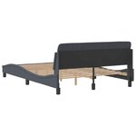 vidaXL Cadre de lit Dover gris foncé 120x200 cm velours