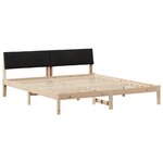 vidaXL Cadre de lit Marron et noir 200 x 200 cm Bois massif en pin