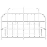 vidaXL Cadre de lit métal sans matelas et pied de lit blanc 120x190 cm