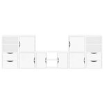 vidaXL Meubles TV 5 Pièces avec rangement ODDA blanc bois de pin massif