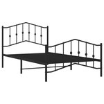 vidaXL Cadre de lit métal sans matelas avec pied de lit noir 107x203cm
