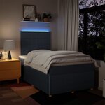 vidaXL Sommier à lattes de lit avec matelas Bleu 120x200 cm Tissu