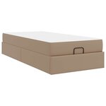 vidaXL Cadre de lit avec matelas avec matelas 2 Pièces Tan PVC