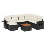 vidaXL Salon de jardin 8 Pièces avec coussins noir résine tressée