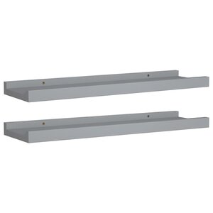 vidaXL Étagères à rebord pour cadre photo 2 Pièces Gris 40x9x3 cm MDF