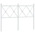 vidaXL Tête de lit de remplacement métal blanc 120 cm