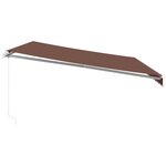 vidaXL Auvent manuel rétractable avec LED marron 500x350 cm