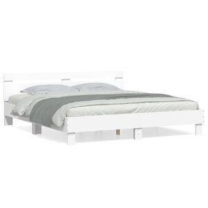 vidaXL Cadre de lit sans matelas blanc 180x200 cm