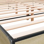 vidaXL Cadre de lit chêne sonoma 140x190 cm bois d'ingénierie et métal