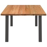 vidaXL Table à manger marron clair bois de chêne massif rectangulaire
