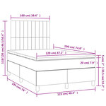 vidaXL Sommier à lattes de lit matelas LED gris foncé 120x190 cm tissu