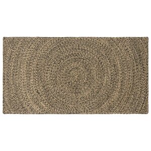 vidaXL Tapis de surface Naturel et noir 100 x 200 cm Jute