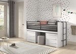 Lit mi-haut 90x200 sam blanc
