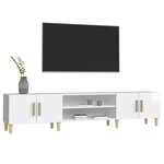 vidaXL Meuble TV blanc brillant 180x31 5x40 cm bois d'ingénierie