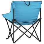 vidaXL Chaise de camping avec poche pliable lot de 2 bleu vif