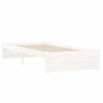vidaXL Cadre de lit sans matelas blanc bois massif 75x190 cm