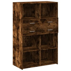 vidaXL Buffet haut chêne fumé 80x42 5x124 cm bois d'ingénierie