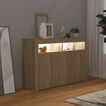vidaXL Buffet avec lumières LED chêne sonoma 115 5x30x75 cm