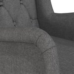 vidaXL Fauteuil avec pieds à bascule en bois d'hévéa Gris foncé Tissu