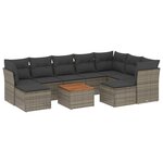 vidaXL Salon de jardin avec coussins 10 Pièces gris résine tressée