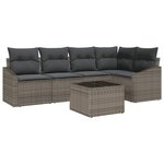 vidaXL Ensemble de canapé de jardin 6 Pièces Gris Poly rotin