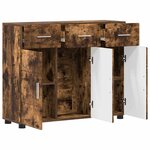 vidaXL Buffet FLORIN Chêne fumé 88 5 x 30 5 x 73 cm Bois d'ingénierie