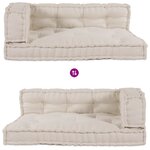 vidaXL Coussin de Canapé Pallet 3 Pièces Crème Polyester
