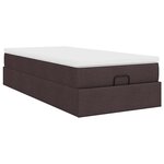 vidaXL Cadre de lit ottoman avec matelas marron foncé 100x200 cm tissu