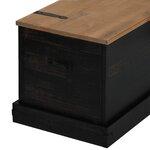 vidaXL Coffre de rangement HALDEN noir 91x48x47 cm bois massif pin