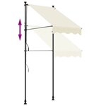 vidaXL Auvent rétractable crème 100x150 m tissu et acier