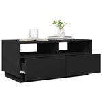 vidaXL Table basse avec lumières LED noir 90x49x40 cm