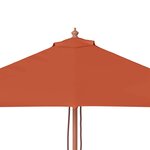 vidaXL Parasol d'extérieur avec mât en bois 150x200 cm Terre cuite