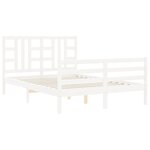 vidaXL Cadre de lit sans matelas blanc bois de pin massif