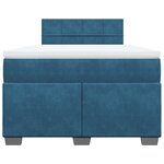 vidaXL Sommier à lattes de lit et matelas Bleu foncé 120x200cm Velours