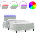 Lit Box Spring vidaXL avec Matelas Gris clair Petit Double Velours