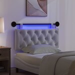 vidaXL Tête de lit suspendue Avec lumière LED Blanc Tissu