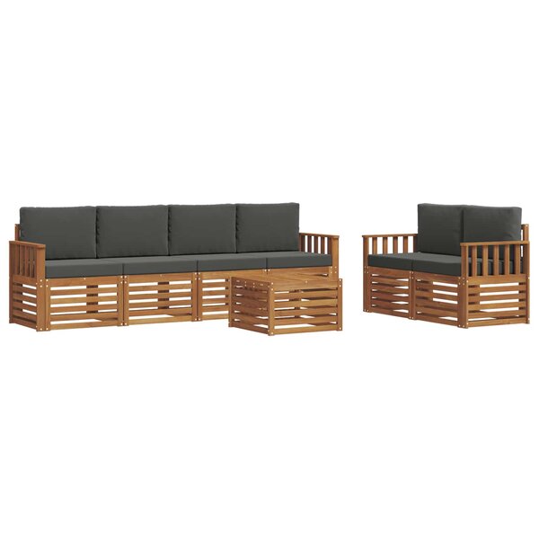 vidaXL Ensemble de canapés d'extérieur 7 pc Naturel et Anthracite