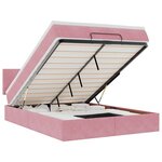 VidaXL Cadre de lit ottoman avec matelas rose 140x200 cm velours