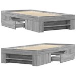 vidaXL Cadre de lit sans matelas sonoma gris 100x200 cm