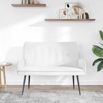 vidaXL Sofa 2 places Blanc 115 x 61 x 87 cm Tissu