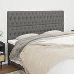 vidaXL Têtes de lit 4 Pièces Gris foncé 100x7x78/88 cm Tissu