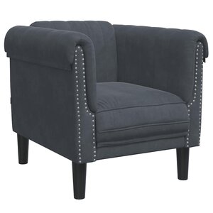 vidaXL Fauteuil gris foncé velours