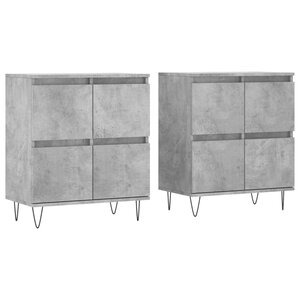 vidaXL Buffets 2 Pièces gris béton bois d'ingénierie