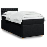 vidaXL Sommier à lattes de lit avec matelas Noir 90x190 cm Tissu